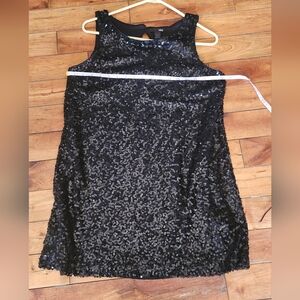 H&M Black Sequin Round-Neck Evening Top